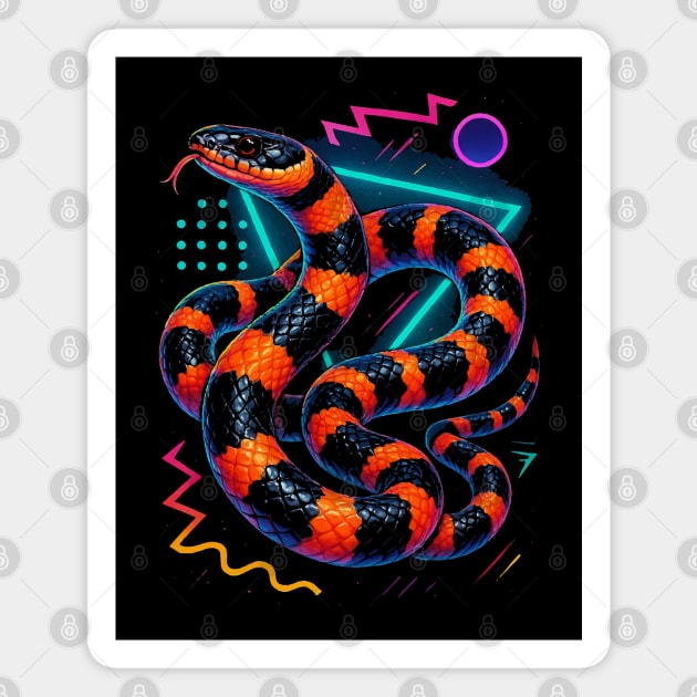 Retro Neon Albino California King Snake Magnet by Reptiq's Store